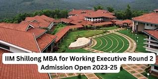 IIM Shillong MBA for Working Executive Round 2 Admission Open 2023-25; Last Date to Apply is April 13